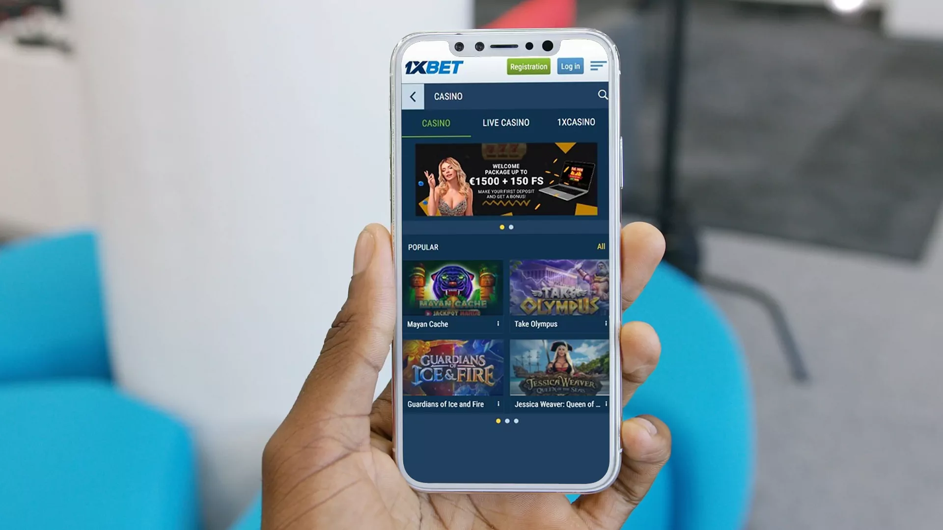 A huge number of casino games are available in the 1xBet mobile app.