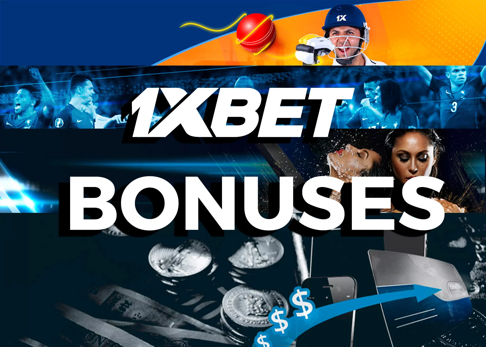 You can get the 1xbet welcome bonus and other bonuses right after registration and the first deposit.