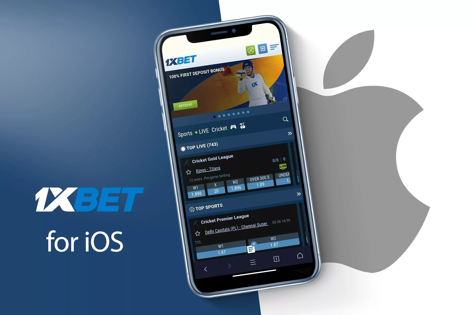 Users can download the app for iOS from the official site of 1xbet.