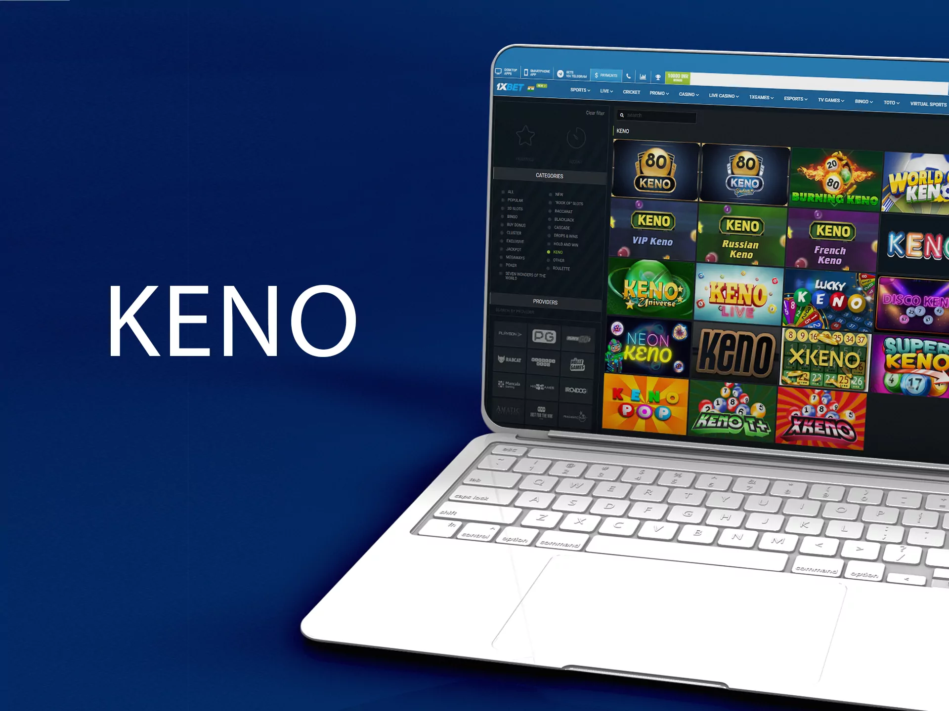 Keno is available at 1xBet in India.