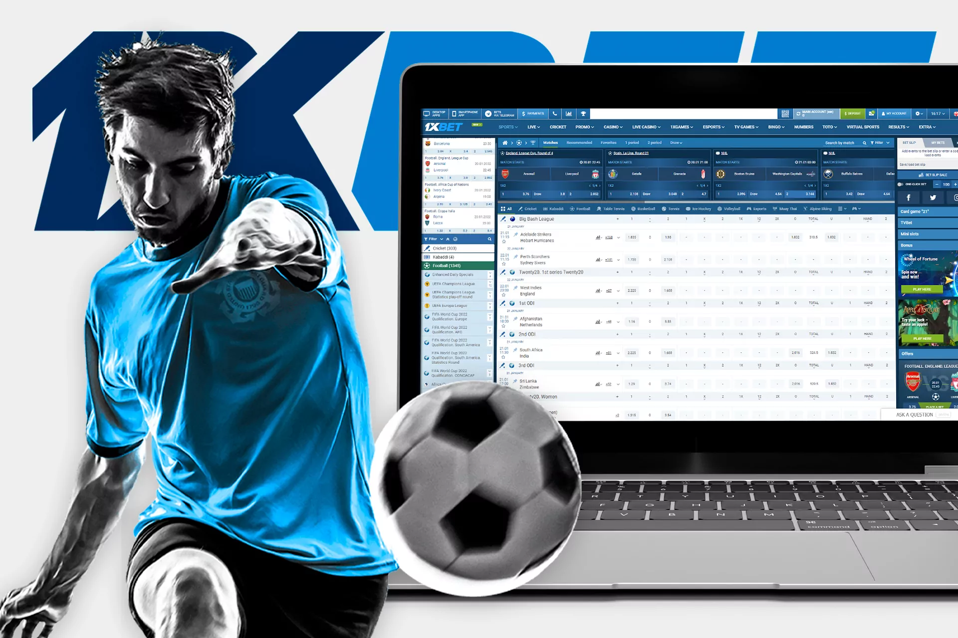 To place bets at 1xBet India website, firstly you need to create an account, or log in if you have already got one.