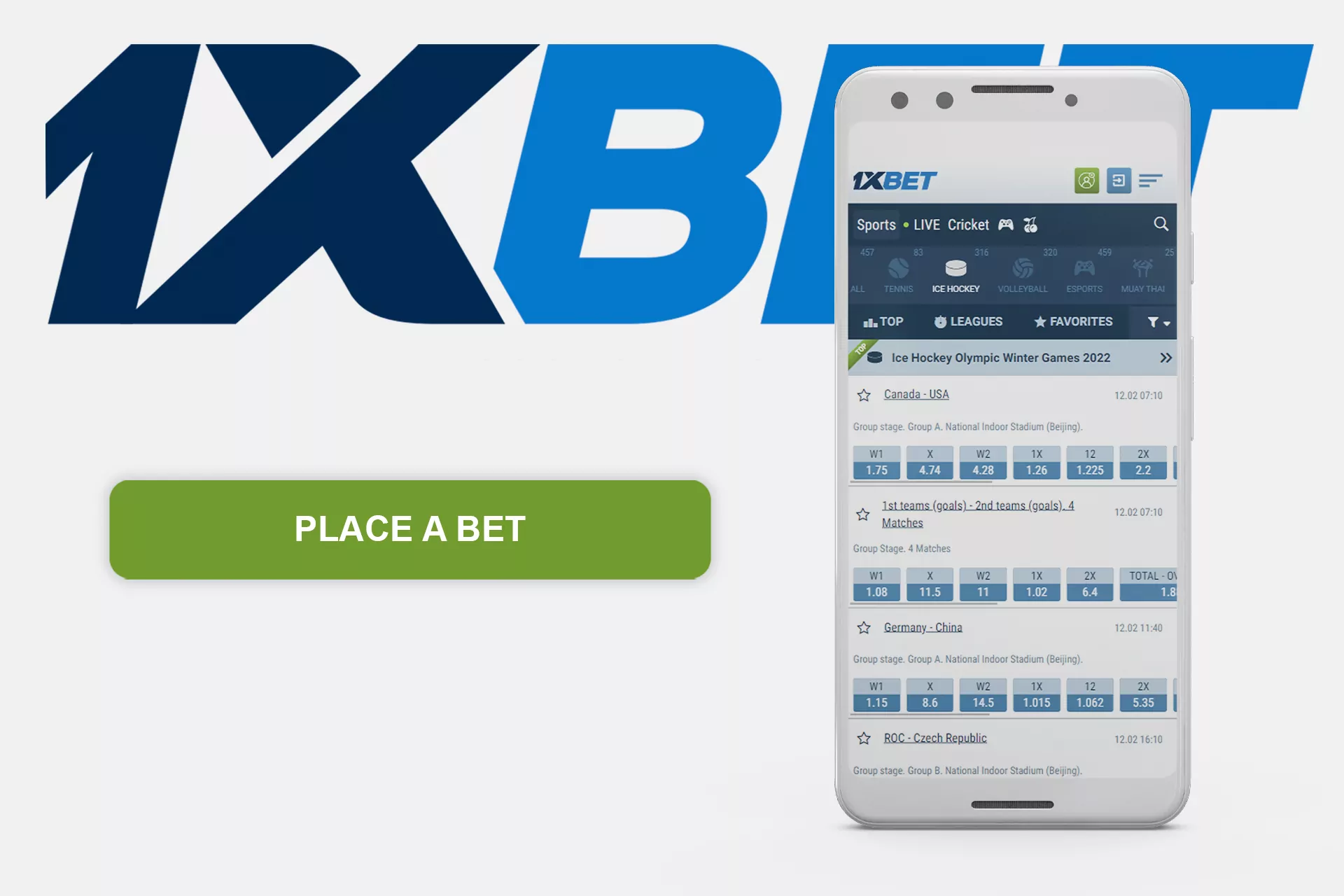 You have the same betting possibilities in the 1xBet app.