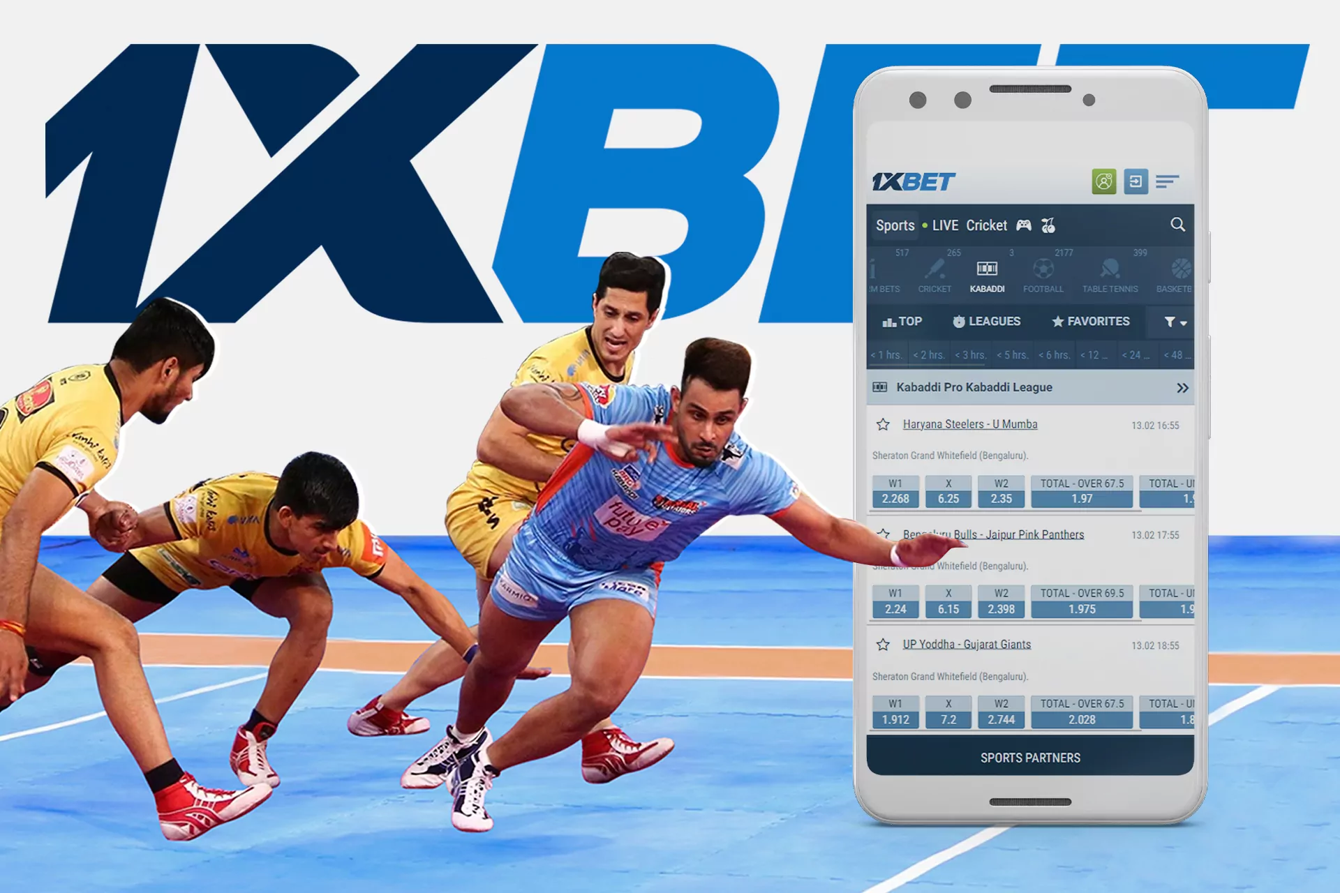To place bets with the help of a smartphone, you should download and install the 1xBet app.