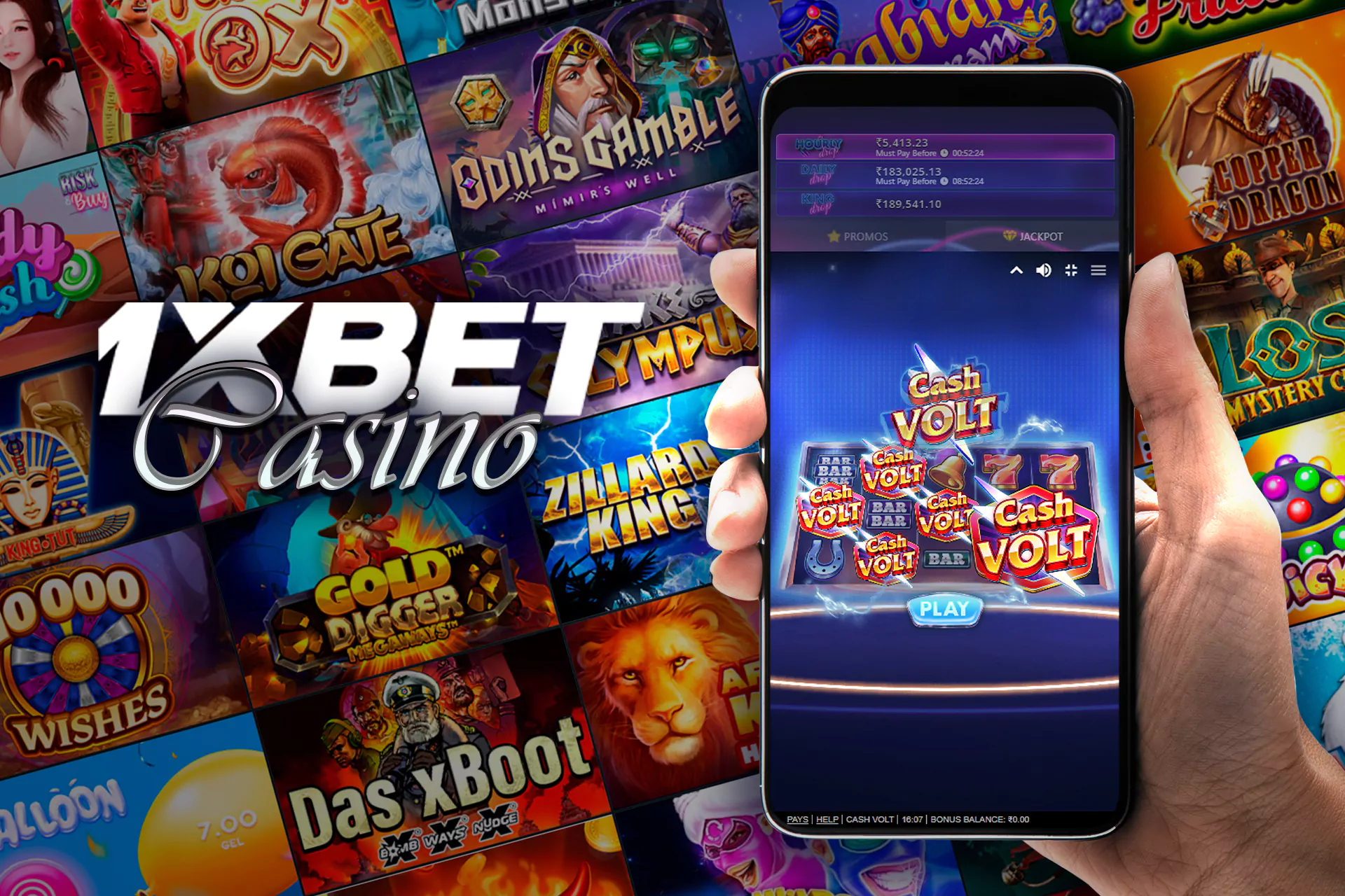 In the app 1xBet is available many casino games.