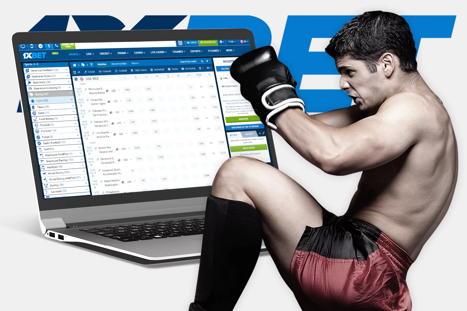 Place boxing bets at 1xBet after making a minimum deposit.