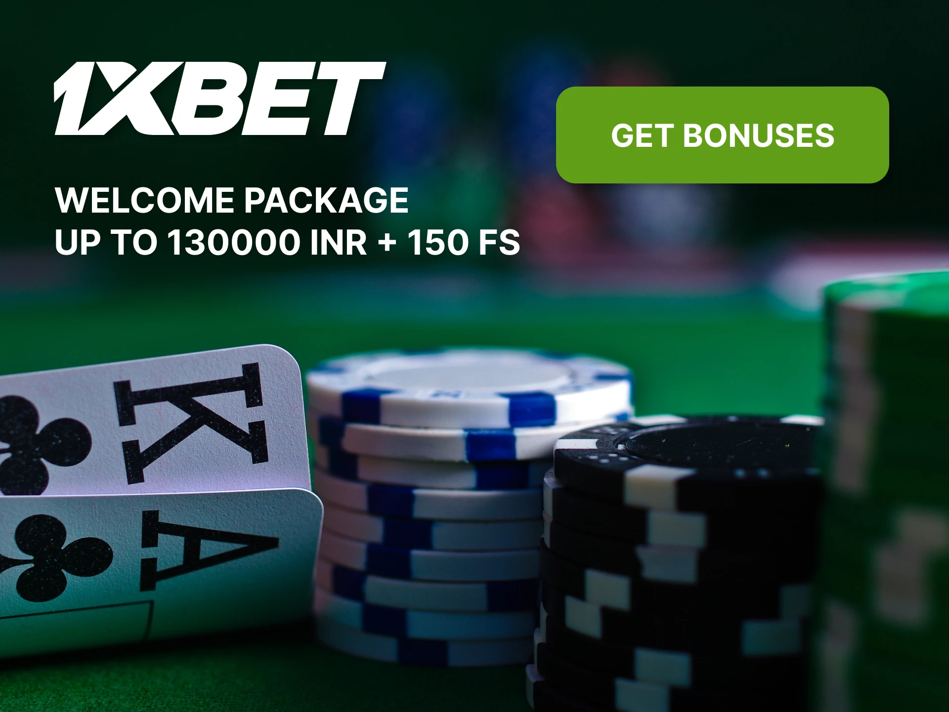 Get your lucrative bonus for Live Casino games at 1xBet after your first deposit.