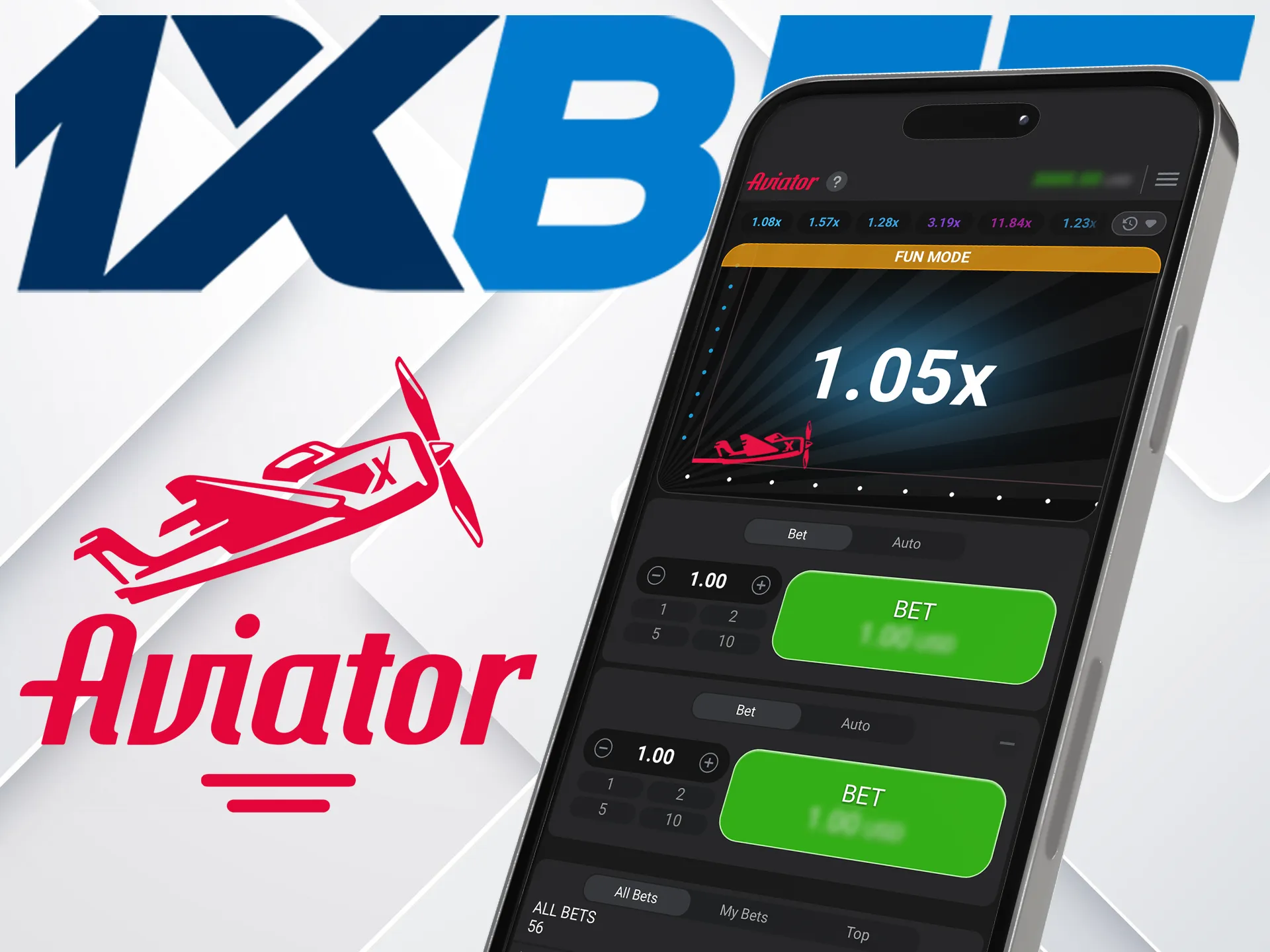 Aviator game is available on 1xbet mobile site, you can start playing immediately after authorization.