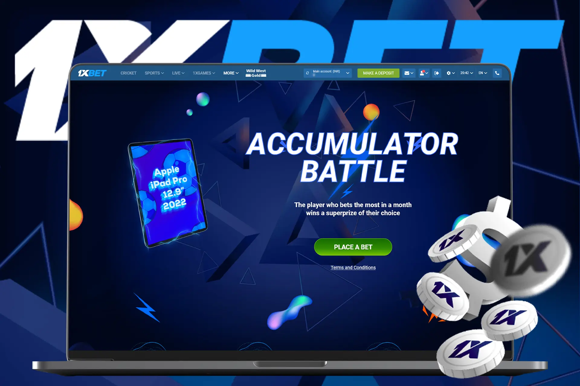 Every month the 10 most active 1xBet users in India win valuable prizes.